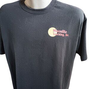 Vintage Men's T-shirt XL 1990's Russell Athletic Moonlite Trucking Inc Trucker
